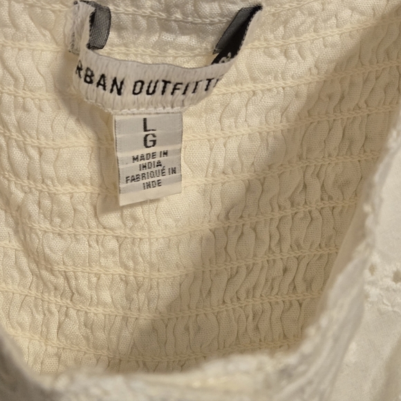 NWT Urban Outfiters  90s Romper White Eyelet Button-Down Size L - Picture 12 of 15